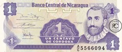 1991 Pick 167  1 Centavo de Córdoba Banco Central de Nicaragua Unc