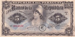 5 Pesos Banco de la República L. 26.12.1907 Spl Pick 156