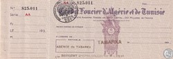 Chèque 25 c Crédit Foncier Algérie Tunisie