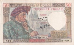 1941 Pick 93 50 Francs Jacques coeur Sup