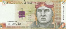 10 Nuevos Soles  Banco Central de Reserva del Perú  13.08.2009 Unc Pick 182