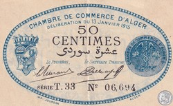 137-8-13/1/1915 Alger 50 cts Cdc. (8)