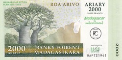 2007 Pick93a 2 000 Ar - Ariary malgache Unc
