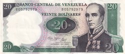 1987 Pick 71 20 Bolívares Banco Central de Venezuela Unc