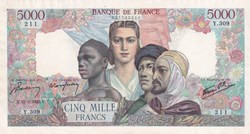 5.000 Francs Empire Francais 15 02 1945 Spl Pick 103 C