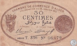 137-9-13/1/1915 Alger 50 cts Cdc.(5)