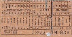 Ticket tramway d'Alger début XXe "Tramways / Chemins de Fer sur routes d'Algérie BYRRH