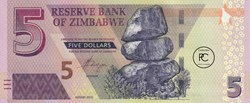 2019 Pick102a 5 Z$ - Dollar du Zimbabwe Unc