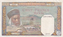 1945 Pick 85 100 Franc algérien 500 Unc