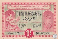 140-26- 13/1/1921 Constantine 1 Franc Cdc Séries E2