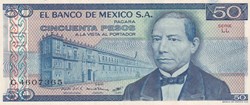 1981 Pick 73 LL 50 Pesos Banco de México S.A. Unc