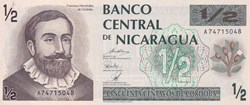 1992 Pick  172  ½ Córdoba  Banco Central de Nicaragua Unc