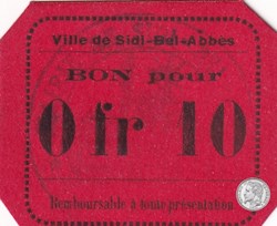 Sidi-Bel-Abbès 8a 0,10 franc - 1916