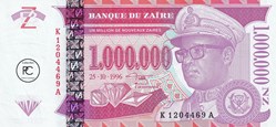 1996  Pick79a  1 000 000 NZ - Nouveau zaïre zaïrois  Unc