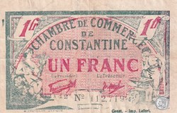* 140-28- 28/6/1921 Constantine 1 Franc Cdc Séries A12