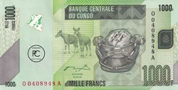 2005 Pick101a 1 000 FC - Franc congolais Unc
