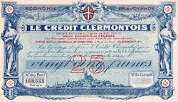 Bon de 25 Francs Credit Clermontois