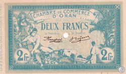 141-18-10/11/1915 Oran 2 Franc annulé Cdc