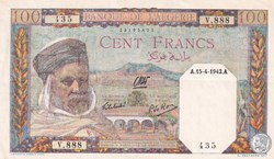1942 Pick88 435 100 Franc algérien Sup+