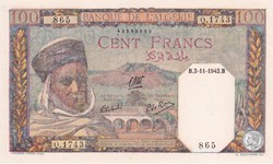 1942 Pick88 865 100 Franc algérien Unc