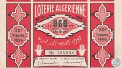 Loterie Algérienne  20éme Tranche 1956