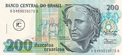 1990 Pick229 200 Cruzeiro brésilien Unc
