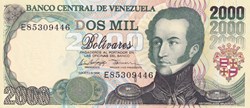 2.000 Bolívares Banco Central de Venezuela 06.08.1998 Unc Pick 77c