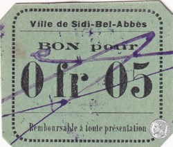Sidi-Bel-Abbès 4a 0,05 franc 1916