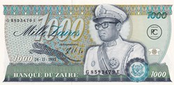 1985  Pick31a   1 000 Ƶ - Zaïre zairéen  Unc