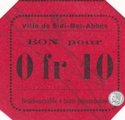 Sidi-Bel-Abbès 7a 0,10 franc - 1916