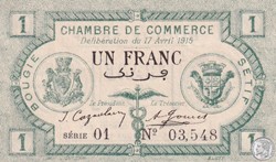 139-2- 17/4/1915 Bougie Sétif 1 Franc Cdc Séries 01