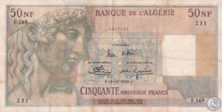 1959 Pick120a.2 F-169 231 50 Nouveaux Francs Banque de l'Algérie TTB