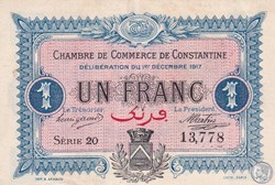 140-15- 1/12/1917 Constantine 1 Franc Cdc Séries 20