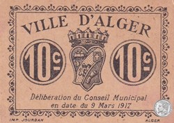 Ville d'Alger- 9/3/1917 10 Centimes Beige (4)