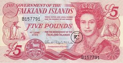 2005 Pick17a   5 £ - Livre des Îles Falkland  Unc