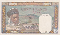 1945 Pick 85 100 Franc algérien 147 Unc