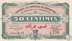 140-12- 1/12/1917 Constantine 50 Centimes Cdc Séries Q17