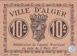 Ville d'Alger- 9/3/1917 10 Centimes Beige (5)
