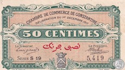140-12- 1/12/1917 Constantine 50 Centimes Cdc Séries S19