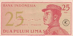 1964 Pick93a 25 Sen indonésien Unc