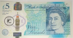 2015 Pick394a 5 £ - Livre sterling britannique Unc