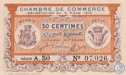 139-3- 9/3/1918 Bougie Sétif 50 cts Cdc Séries A.50