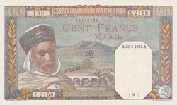 1945 Pick 85 100 Franc algérien 180 Unc
