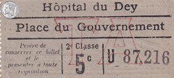 Rare ticket de tramways d'Alger début XXe "Sté des Tramways Algériens"