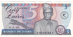 1985   Pick26a   5 Ƶ - Zaïre zairéen  Unc