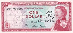 1965 Pick13f.1  1 EC$ - Dollar des Caraïbes orientales Unc