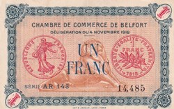 Un franc Chambre de commerce de Belfort