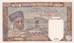 1942 Pick88 894 100 Franc algérien Unc
