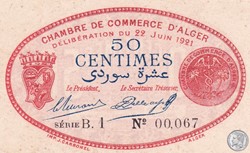137-19-22/6/1921 Alger 1 Franc Cdc.(2)