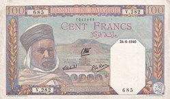 1940 Pick88 100 Franc algérien 834 TTB